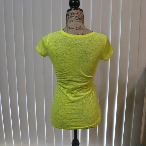 NWOT Express neon yellow graphic tee t shirt top XS extra small - Picture 4 of 6